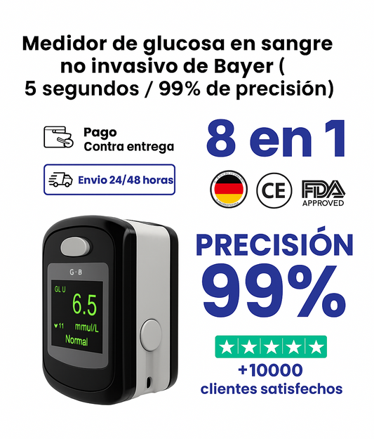 Medidor de glucosa en sangre no invasivo de Bayer (5 segundos / 99% de exactitud)